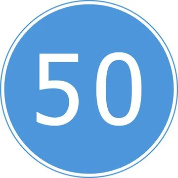 The minimum speed limit sign. Blue circle. Stock Illustration