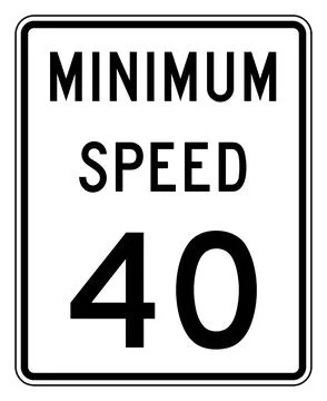 Minimum speed limit sign, R2-4, US road sign Stock Illustration