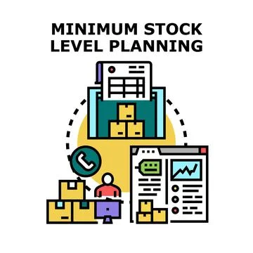 Minimum stock level planning concept illustration Stock Illustration