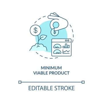 Minimum viable product blue concept icon 스톡 일러스트