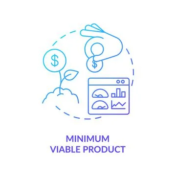 Minimum viable product blue gradient concept icon 스톡 일러스트