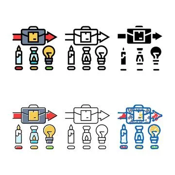 Minimum viable product modern diversity business color icon vector Stock Illustration