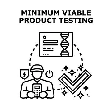 Minimum viable product testing and development concept Stock Illustration