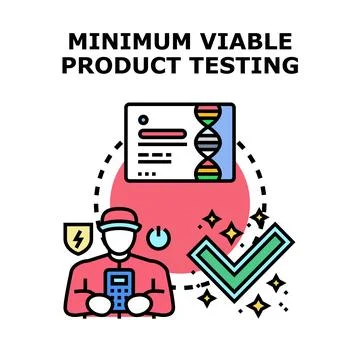 Minimum viable product testing and development concept Stock Illustration