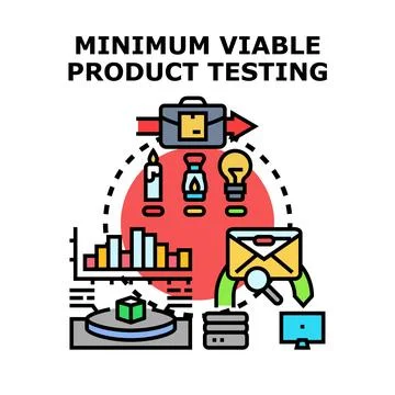 Minimum viable product testing concept developing a startup Illustrazione stock