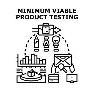 Minimum viable product testing concept developing a startup Stockillustratie