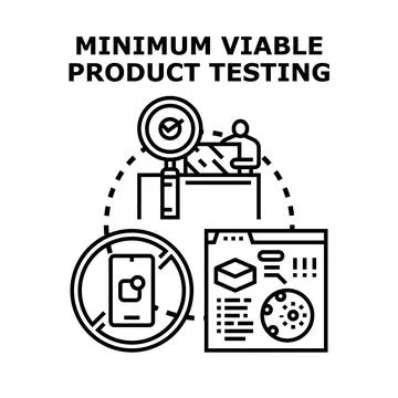 Minimum viable product testing new business concept Stock Illustration