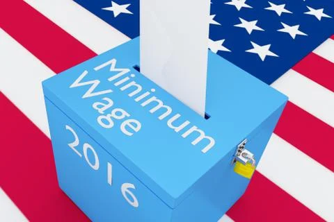 Minimum Wage 2016 election issue concept Illustrazione stock