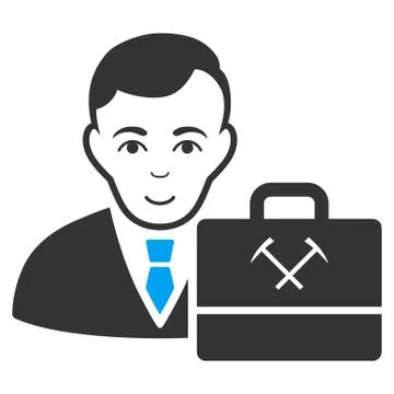 Mining Accounter Flat Icon Stock Illustration