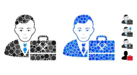 Mining Accounter Mosaic Icon of Round Dots Illustrazione stock