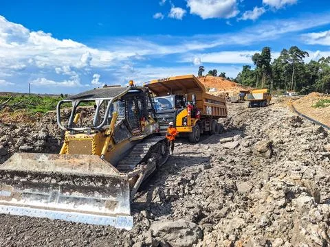 Mining activities Stockfoto's