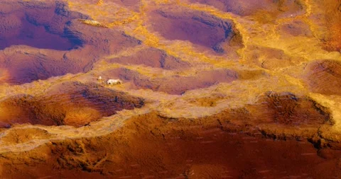 Mining activity. Polluted river and water. Apocalypse scenery Video stock 229865864