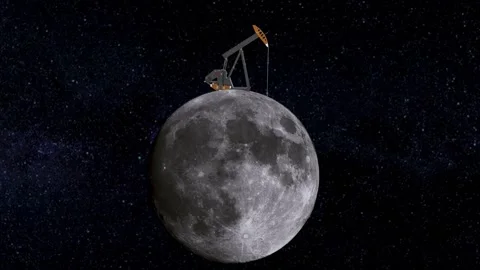Mining and extraction of raw materials on the colonized Moon. Extraterrestr.. Stock Footage 231488904