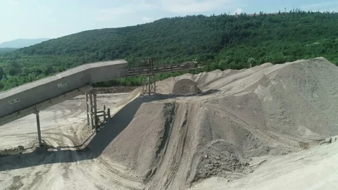 Mining And Processing Plant .The Crusher Works With Crushed Stone In Mining Stock Footage 136635554
