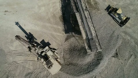 Mining And Processing Plant .The Crusher Works With Crushed Stone In Mining Stock Footage 136637735