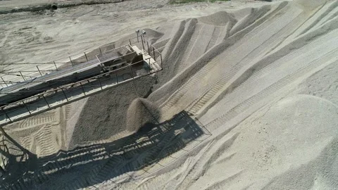 Mining And Processing Plant .The Crusher Works With Crushed Stone In Mining Video stock 136638056