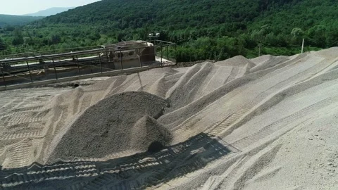 Mining And Processing Plant .The Crusher Works With Crushed Stone In Mining Video stock 136638062
