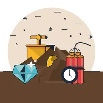 Mining and tools Stock Illustration