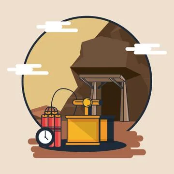 Mining and tools Stock Illustration