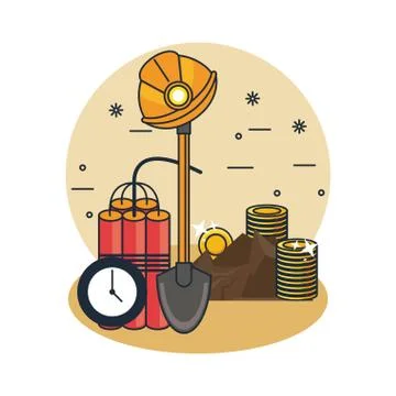 Mining and tools Stock Illustration