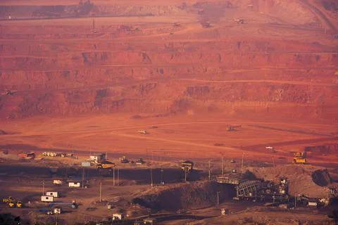 Mining and transporting coal. Stock Photos