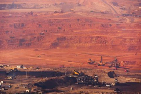 Mining and transporting coal. Stock Photos