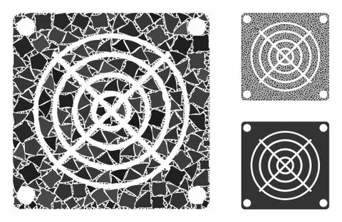 Mining ASIC device Mosaic Icon of Bumpy Elements Stock Illustration