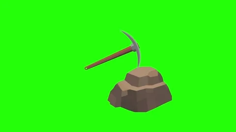 Mining axe breaking stone animated mining axe breaking stone breaking stone.. Stock Footage 317499899