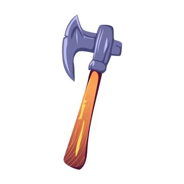 Mining axe in flat design. Vintage digging industry steel instrument. Vector  스톡 일러스트