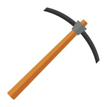 Mining axe hammer flat clipart vector illustration 스톡 일러스트