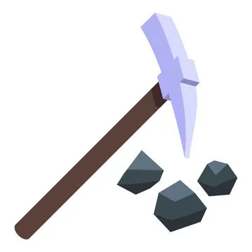 Mining axe icon isometric vector. Truck industry 스톡 일러스트