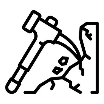 Mining axe icon, outline style 스톡 일러스트