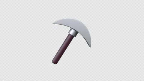Mining axe Pickaxe Hammer sign icon 3d animation video with alpha channel Stock Footage 302989062