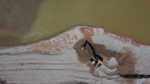 Mining beside river in rainforest. Stock Footage 132940086