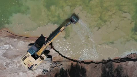 Mining beside river in rainforest. Stock Footage 132945836