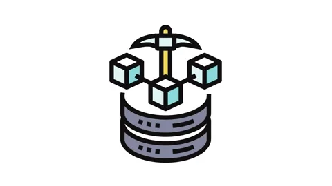 Mining big data color icon animation Stock Footage 326108382