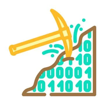 Mining big data color icon vector illustration Illustrazione stock