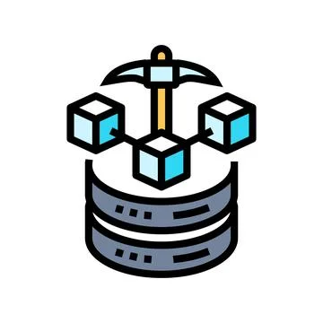 Mining big data color icon vector illustration Stockillustratie