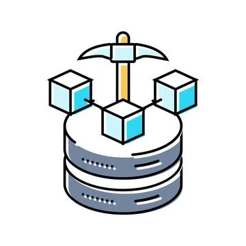 Mining big data color icon vector illustration Stock Illustration