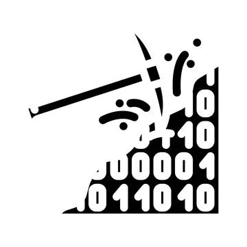 Mining big data glyph icon vector illustration Illustrazione stock