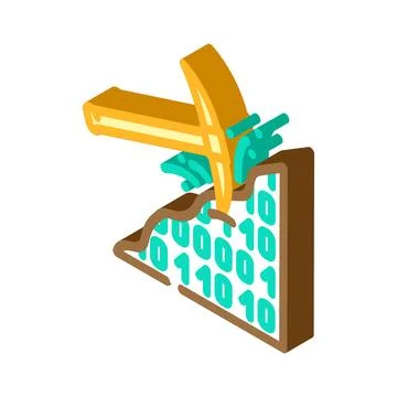 Mining big data isometric icon vector illustration Stock Illustration