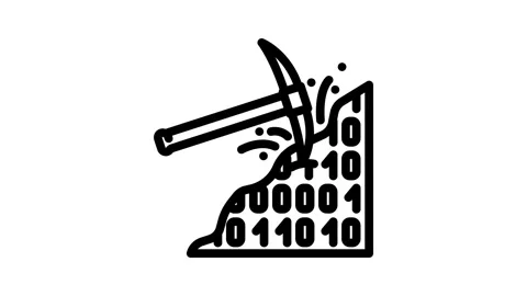 Mining big data line icon animation Stock Footage 326752055