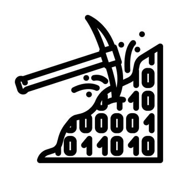 Mining big data line icon vector illustration Illustrazione stock