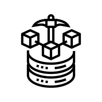 Mining big data line icon vector illustration Illustrazione stock