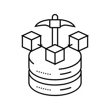 Mining big data line icon vector illustration イラスト素材