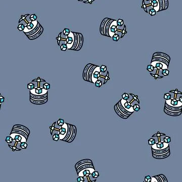 Mining big data vector seamless pattern Stock Illustration