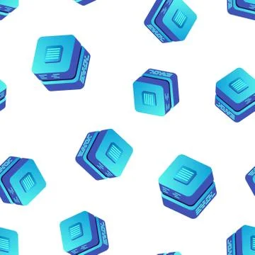 Mining bitcoin server icon seamless pattern background. Business concept vect Stock Illustration