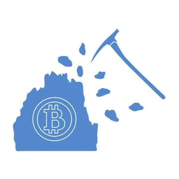 Mining of bitcoins. Digital currency. 스톡 일러스트
