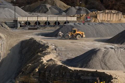 Mining in Bucha at autumn in thuringia 2021, Copy space Stock Photos