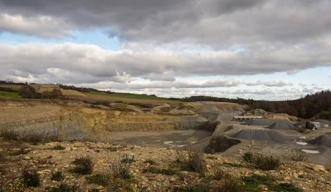 Mining in Bucha at autumn in thuringia 2021, Copy space Stock Photos